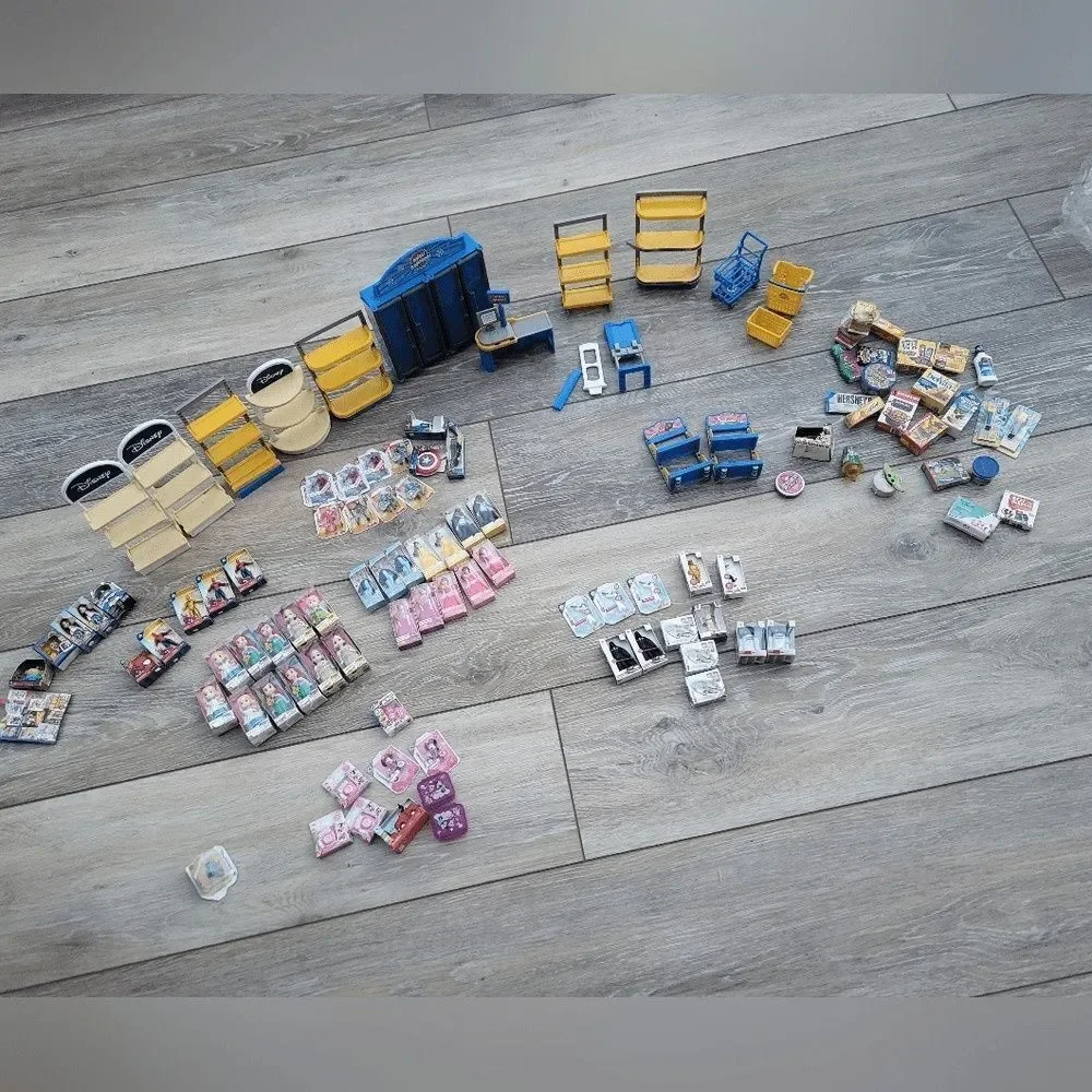 Zuru Mini Brands huge lot Disney Star Wars Marvel Shelves register carts